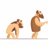 猿人→原人→旧人→新人。長い時間をかけて人類は少しずつ現代人に近い姿に進化していく