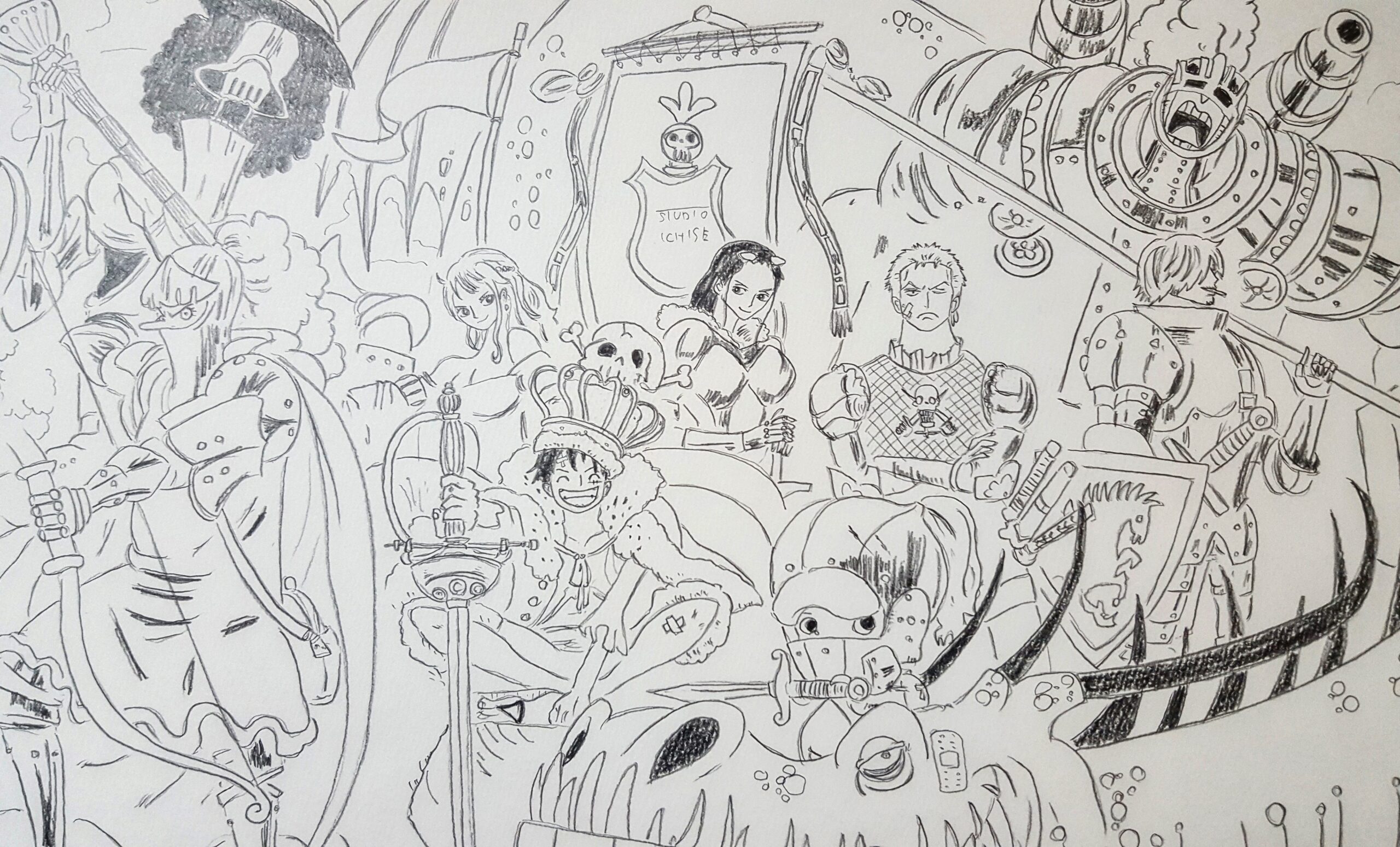 ワンピースの扉絵をアナログで描いてみた Iq ワンピースの扉絵をアナログで描いてみた Iq