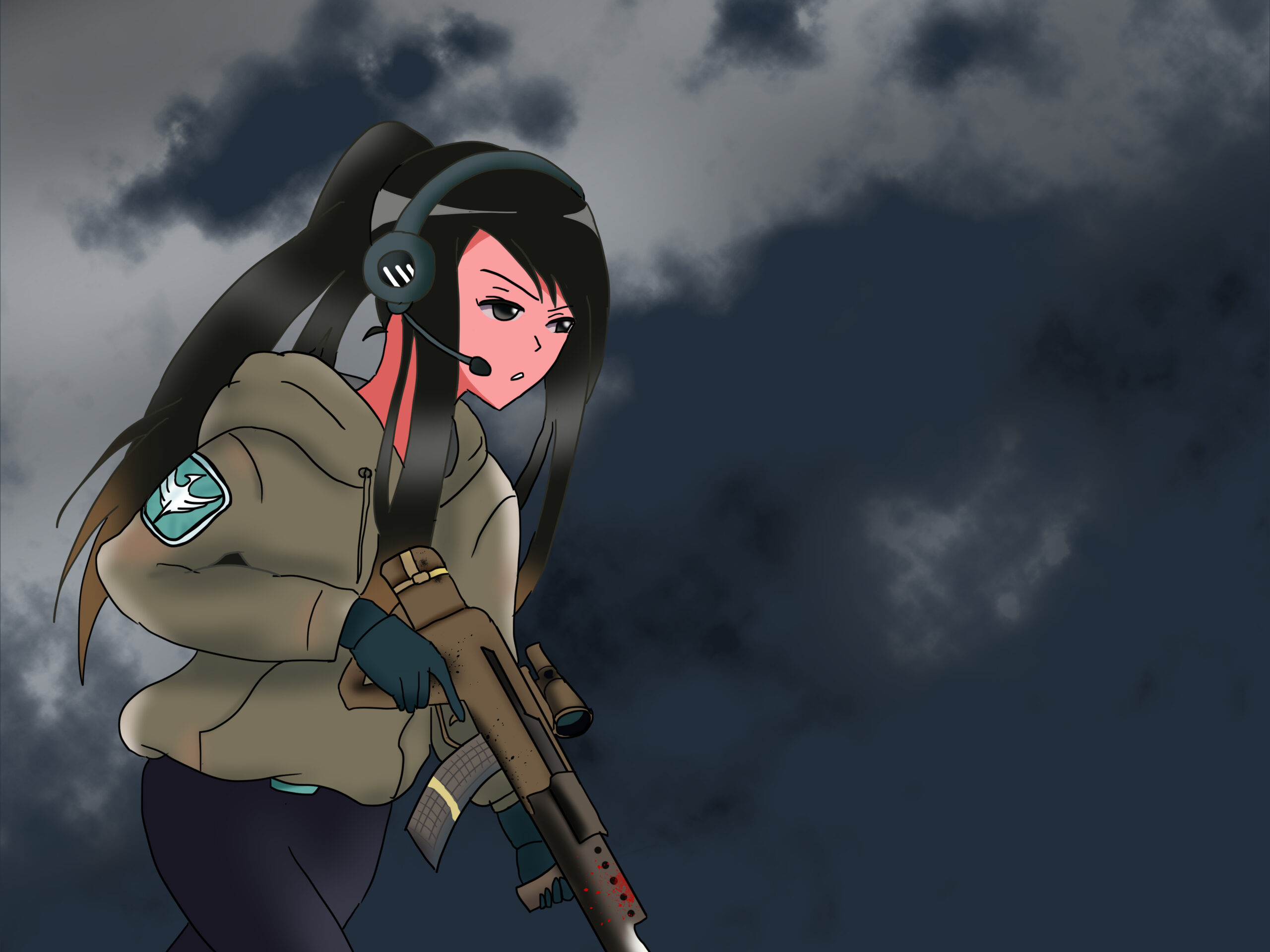 銃を持った女性 Fpsっぽいキャラクター のイラスト Iq 銃を持った女性 Fpsっぽいキャラクター のイラスト Iq