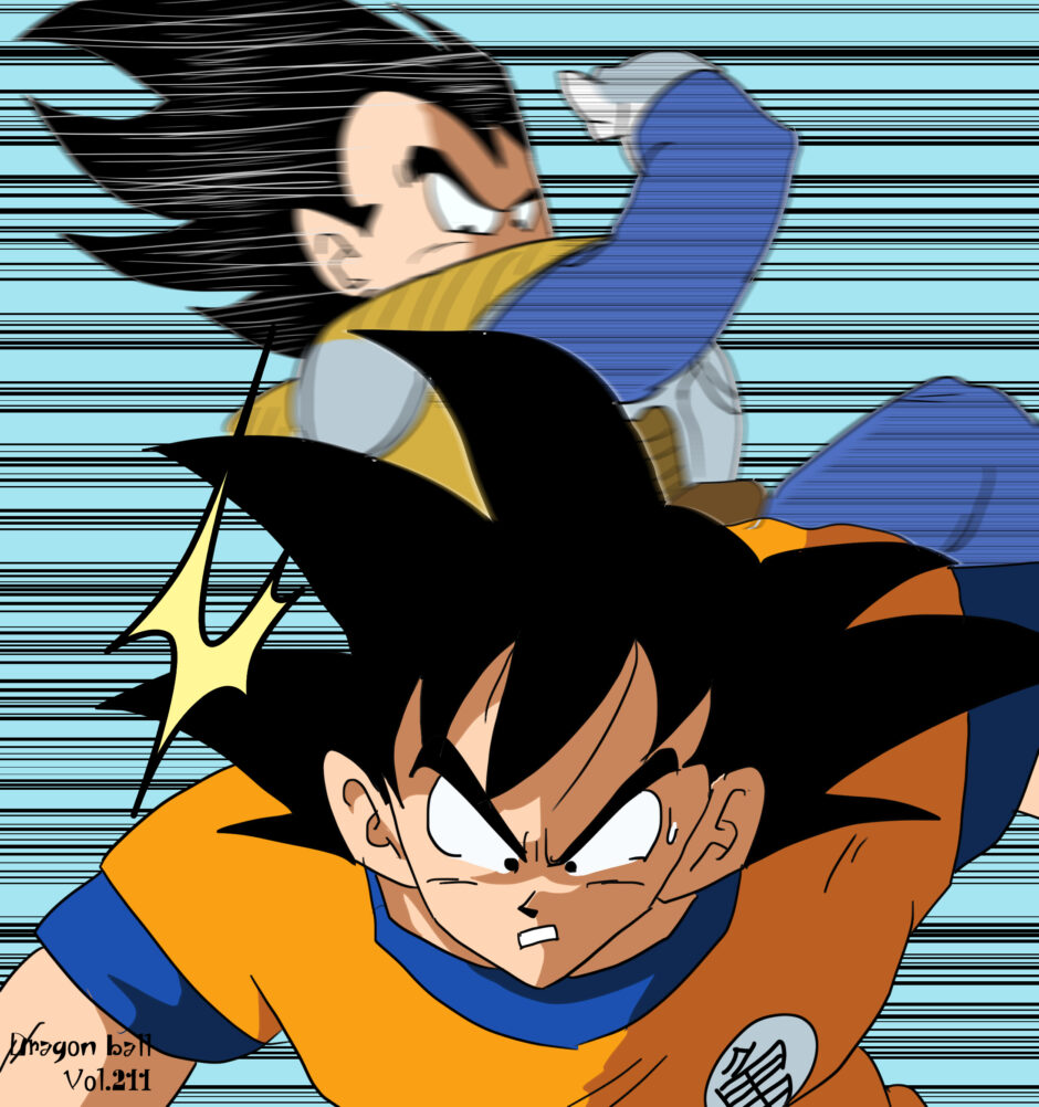 ベジータが悟空の後ろを取ったシーン 初対戦 イラスト ドラゴンボールz Iq ベジータが悟空の後ろを取ったシーン 初対戦 イラスト ドラゴンボールz Iq