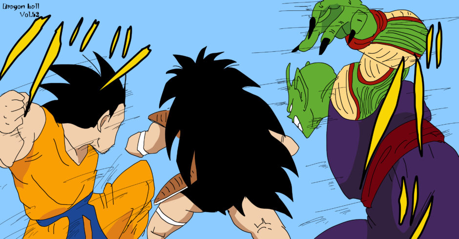 悟空とピッコロがラディッツの後ろを取るシーン イラスト ドラゴンボールz Iq 悟空とピッコロがラディッツの後ろを取るシーン イラスト ドラゴンボールz Iq