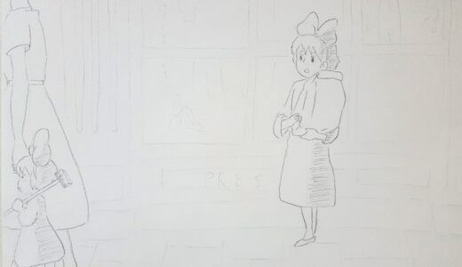 『ジブリ作品名シーン』のイラストをアナログ（鉛筆）で描いてみた！